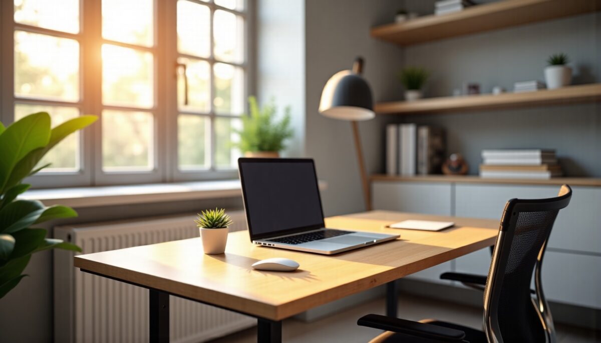 Créer un bureau assis-debout ergonomique à la maison : la méthode facile pour booster posture, confort et efficacité