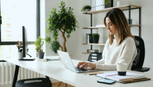 découvrez comment un bureau assis-debout peut transformer votre télétravail en améliorant votre concentration et en réduisant la fatigue grâce à une routine simple et efficace.