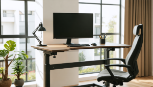 découvrez comment aménager un bureau assis-debout ergonomique à domicile pour améliorer votre posture, maximiser votre confort et augmenter votre productivité au quotidien.