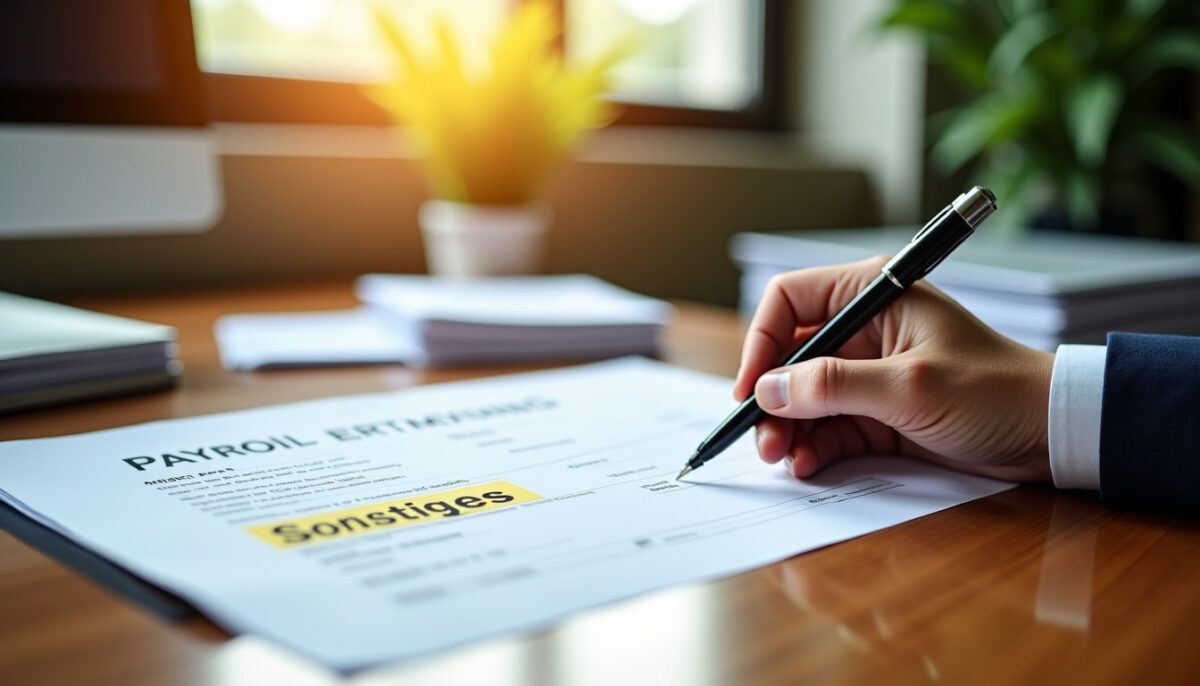 Que désigne 'Sonstiges' sur une fiche de paie allemande et comment le déclarer correctement ?